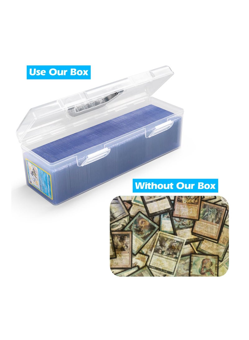 KASTWAVE Trading Card Storage Box, Playing Card Case Holder Organizer for MTG, TCG Cards, Clear Plastic Card Case Holds Up to 750pcs Standard Size Cards 200 Toploaders, Baseball Football Card Collector - Image 4