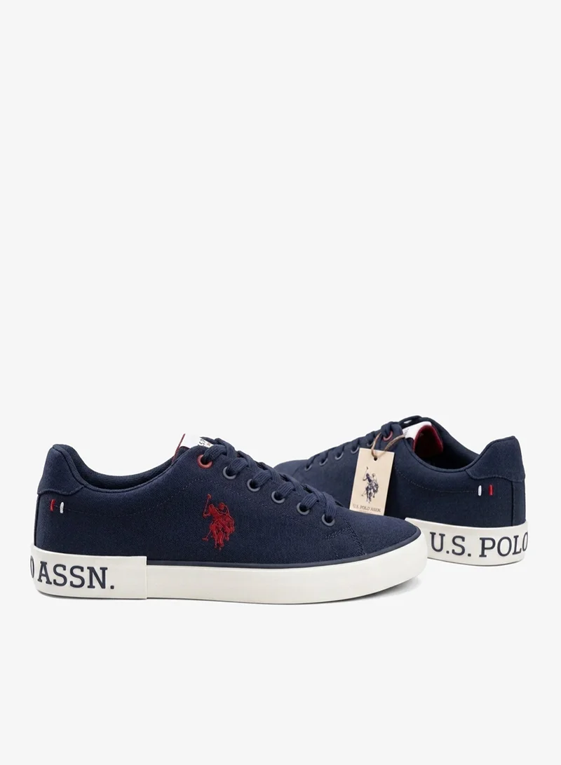 يو اس بولو اسن USPA Men’s Navy Knit Casual Sneakers – Lightweight Lace-Up Walking & Lifestyle Shoes