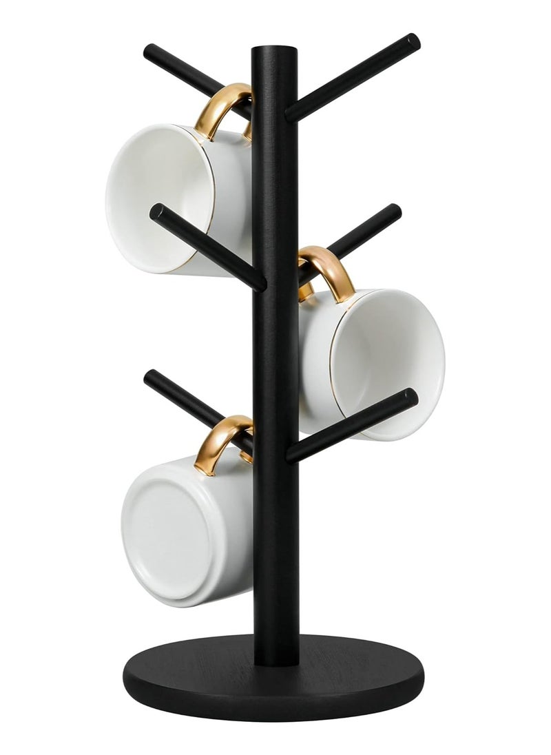 Fanski Mug Holder Tree, Coffee Cup Holder with 6 Hooks (Black)  - Image 1