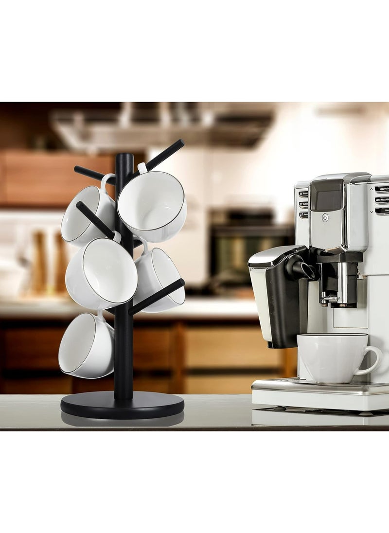 Fanski Mug Holder Tree, Coffee Cup Holder with 6 Hooks (Black)  - Image 2