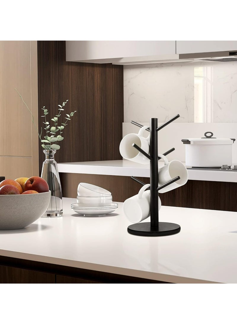 Fanski Mug Holder Tree, Coffee Cup Holder with 6 Hooks (Black)  - Image 3