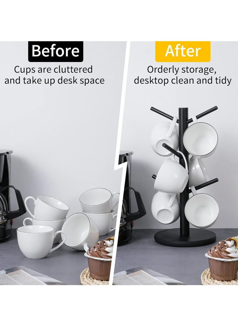 Fanski Mug Holder Tree, Coffee Cup Holder with 6 Hooks (Black)  - Image 4