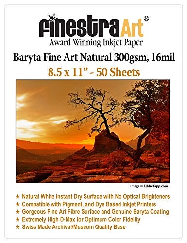 Finestra Art 85 X 11 Baryta Fine Art Natural Inkjet Paper 50 Sheets