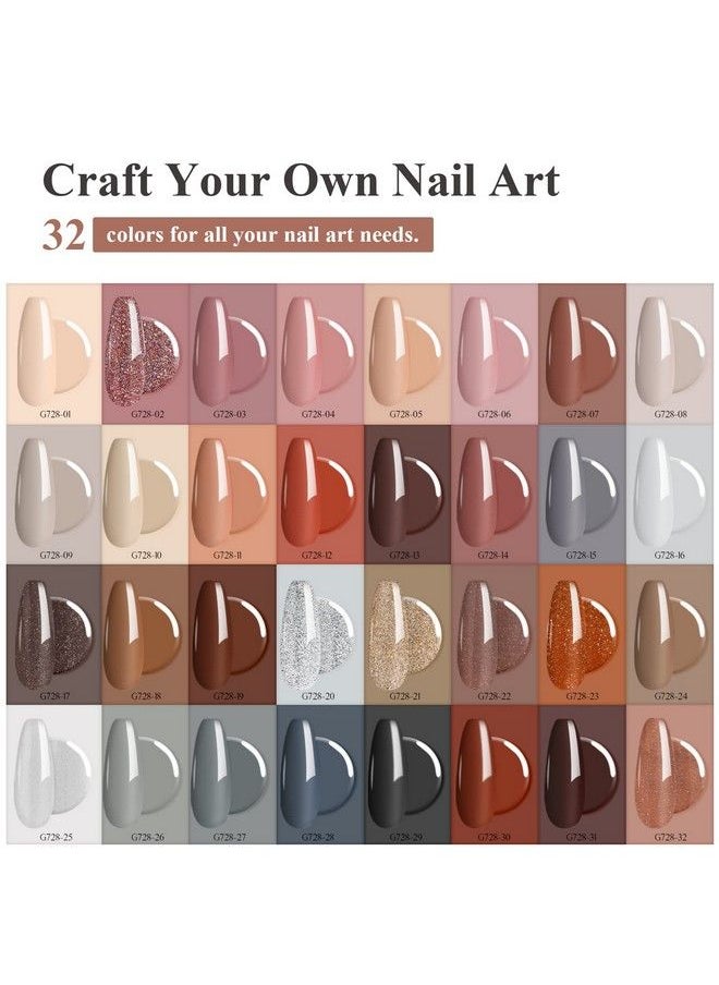 Saviland Gel Nail Polish Kit 42Pcs Winter Nail Gel Polish Set Brown Black Glitter Soak Off Starter Kit With Ph Bond Foundation Matte & Glossy Gel Brush & File Manicure Valentine  - Image 5