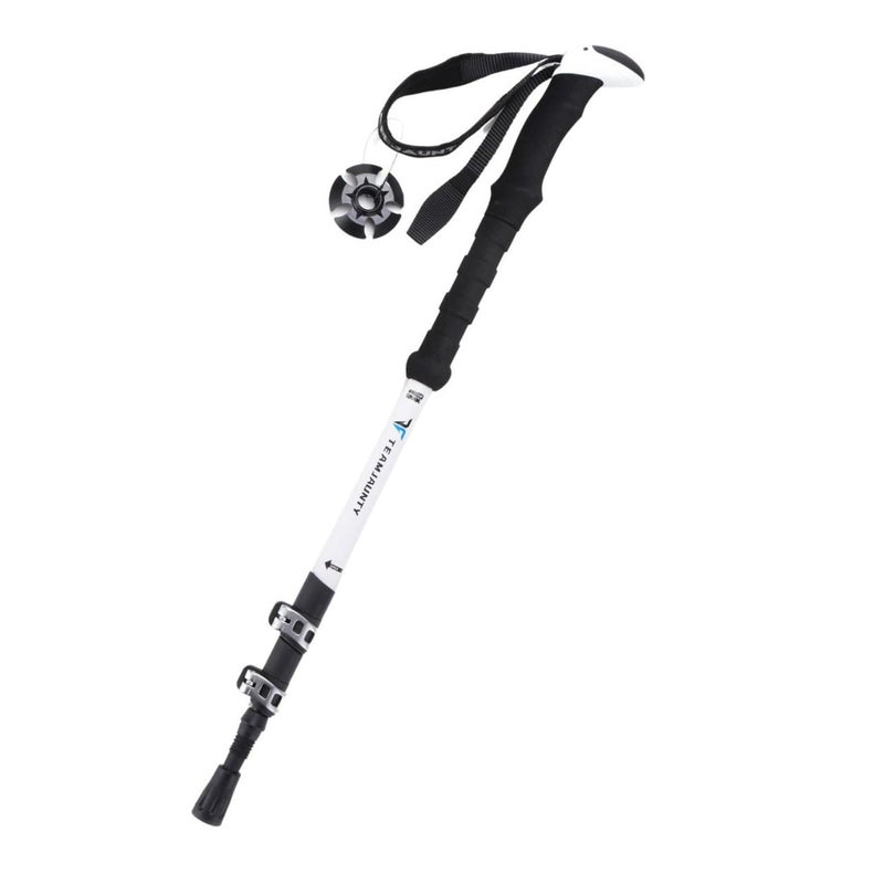 Cloudzy Trekking Pole High Trek Adventures Walking Stick Aluminum Alloy EVA Handle Design Ergonomic Pole Stick Adjustable Hiking Terrain Accessories Telescopic Alloy Pole (White) - Image 1