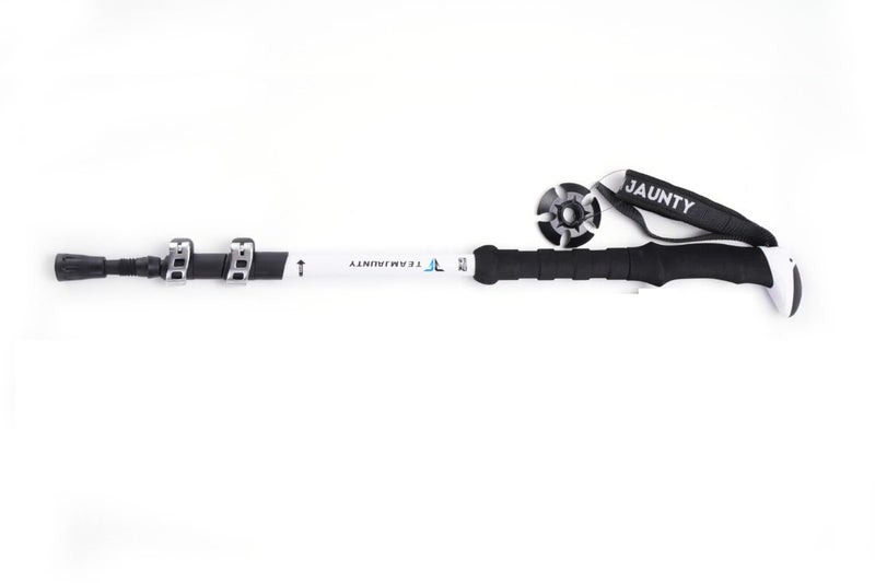 Cloudzy Trekking Pole High Trek Adventures Walking Stick Aluminum Alloy EVA Handle Design Ergonomic Pole Stick Adjustable Hiking Terrain Accessories Telescopic Alloy Pole (White) - Image 2