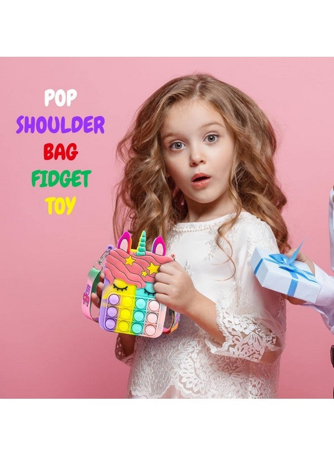 Party Propz Party Propz Pop It Bag for Girls - 1Pc Unicorn Bags for Girls | Toys for Girls | Unicorn Pop It Bag | Funny Gift for Girls | Popit Bag for Girls | Rainbow Purse for Kids | Kids Sling Bags for Girls - Image 5