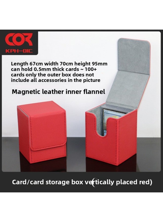 Star Card NBA Treasure Dream PTCG Game King Card Sorting Box Storage Dust-proof 35PT130 Card Storage Box-Color:Vertical Small Red - Image 1
