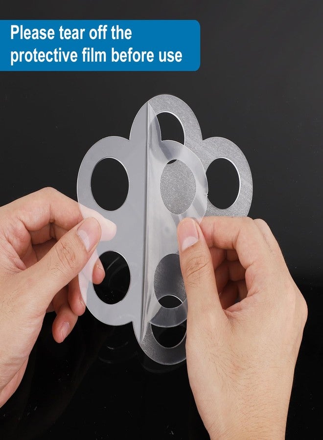 lasuroa Flavor Cartridge Holder for Cirkul Sip, Holding 6 Flavors Cartridges Storage Rack Flower-Shaped Water Bottle Stand Organizer with Screws Support Accessories (Transparent) - Image 3