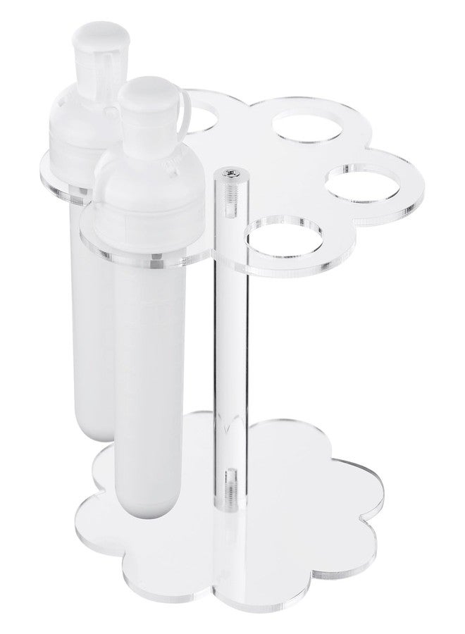 lasuroa Flavor Cartridge Holder for Cirkul Sip, Holding 6 Flavors Cartridges Storage Rack Flower-Shaped Water Bottle Stand Organizer with Screws Support Accessories (Transparent) - Image 1