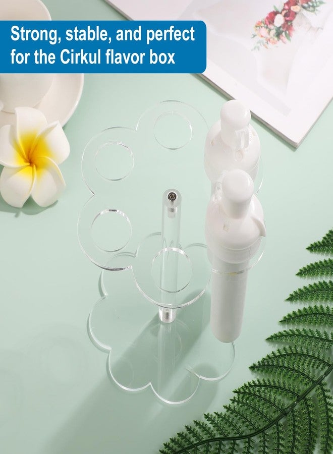 lasuroa Flavor Cartridge Holder for Cirkul Sip, Holding 6 Flavors Cartridges Storage Rack Flower-Shaped Water Bottle Stand Organizer with Screws Support Accessories (Transparent) - Image 5