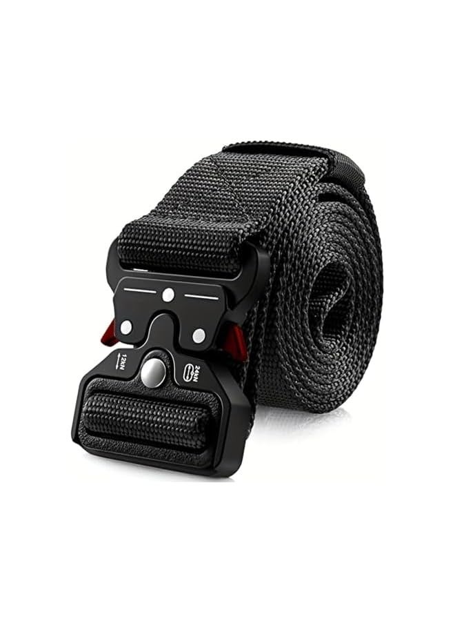 بروماس أحزمة تكتيكية للرجال، حزام بإبزيم معدني سريع التحرير بنمط عسكري قابل للتعديل، أحزمة شديدة التحمل مقاس 1.5 بوصة للرجال (حجم كبير، أسود) - Image 1