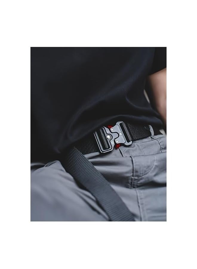 بروماس أحزمة تكتيكية للرجال، حزام بإبزيم معدني سريع التحرير بنمط عسكري قابل للتعديل، أحزمة شديدة التحمل مقاس 1.5 بوصة للرجال (حجم كبير، أسود) - Image 2