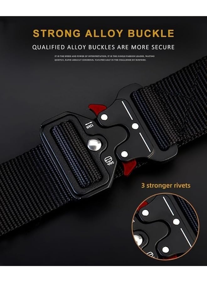 بروماس أحزمة تكتيكية للرجال، حزام بإبزيم معدني سريع التحرير بنمط عسكري قابل للتعديل، أحزمة شديدة التحمل مقاس 1.5 بوصة للرجال (حجم كبير، أسود) - Image 4