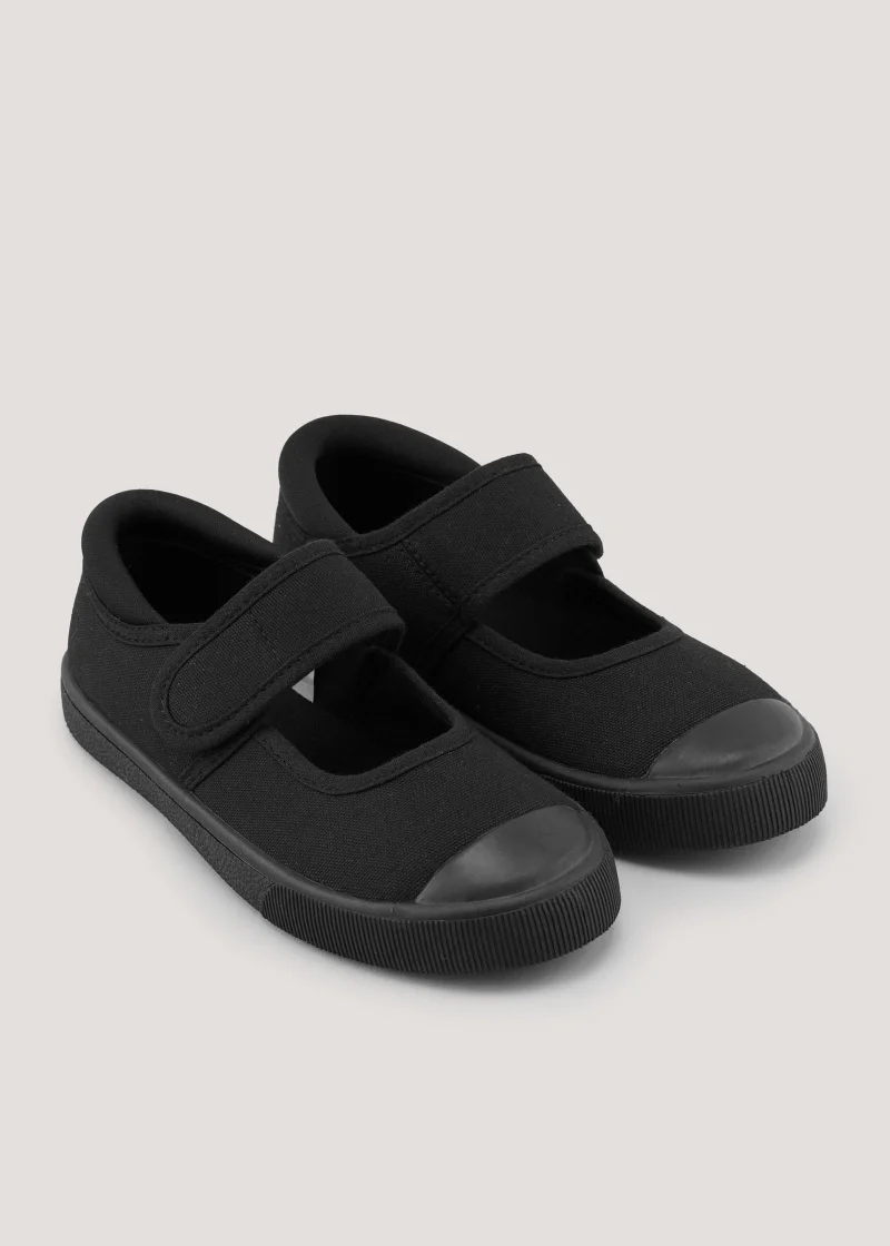 Matalan Kids Black Mary Jane Plimsoll Shoes