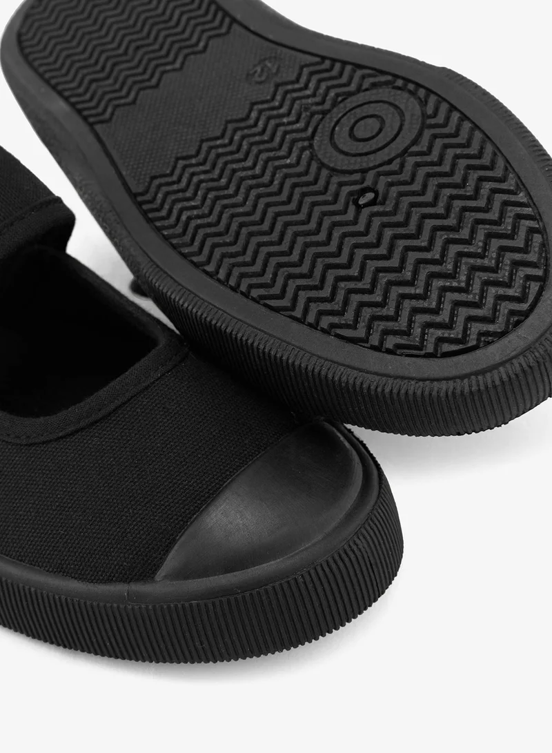 Matalan Kids Black Mary Jane Plimsoll Shoes