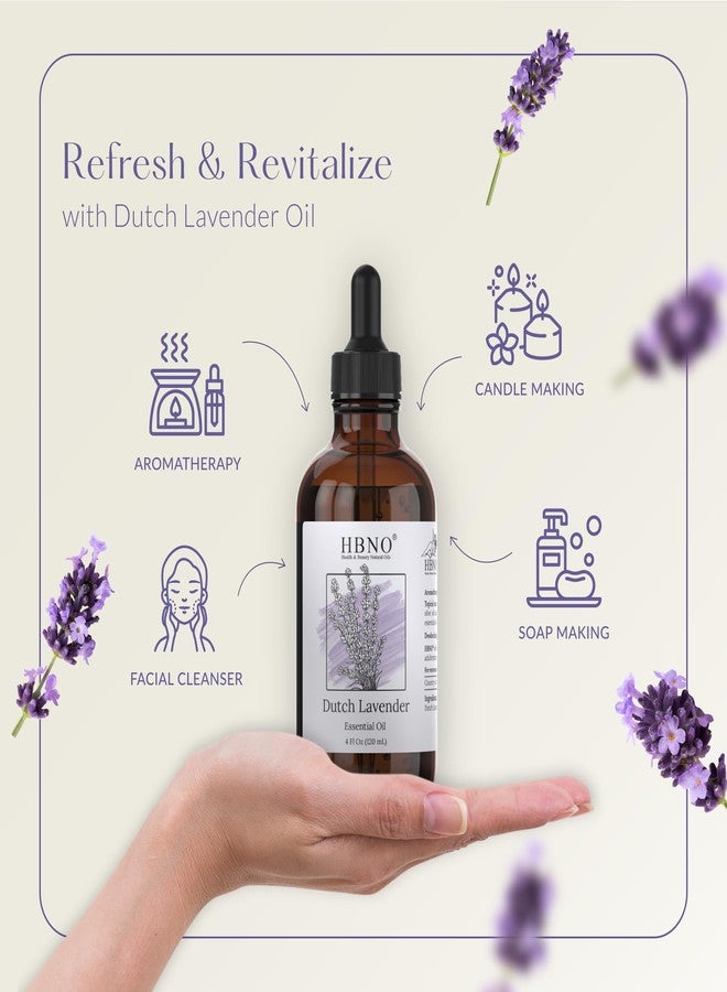 HBNO California Bottled Dutch Lavender Essential Oil 4 fl oz (120ml) - Natural Lavender Oil for Skin, Perfect for Cleaning, Aromatherapy, DIY & Diffuser - Image 3