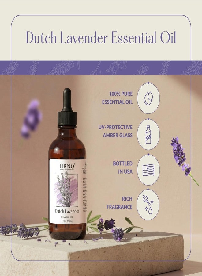 HBNO California Bottled Dutch Lavender Essential Oil 4 fl oz (120ml) - Natural Lavender Oil for Skin, Perfect for Cleaning, Aromatherapy, DIY & Diffuser - Image 2