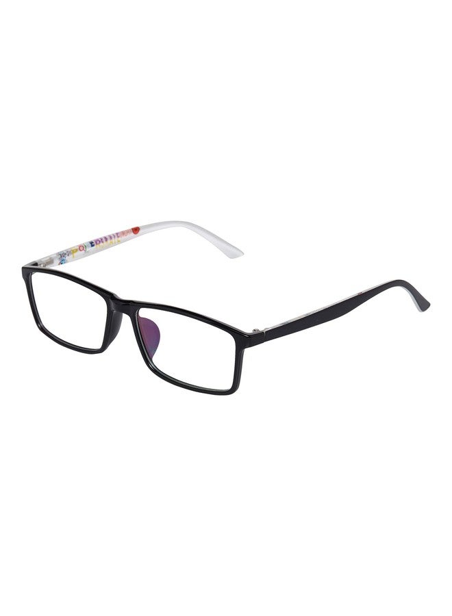 Vast Anti Reflection & Light Weight Strong Black Unisex Spectacle Frame (8010) (C8 BLACK INSIDE-PRINT CLEAR) - Image 1