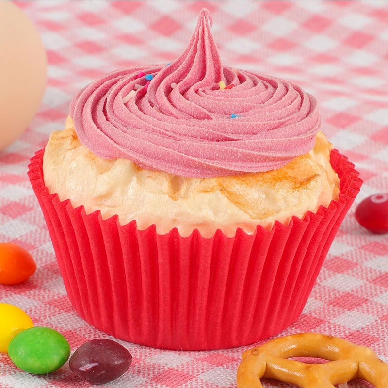 Caperci Standard Red Cupcake Liners for Baking 200 Counts - Caperci Greaseproof Muffin Baking Cups for Wedding Birthday Party Baby Shower Festivals (Red) - Image 4
