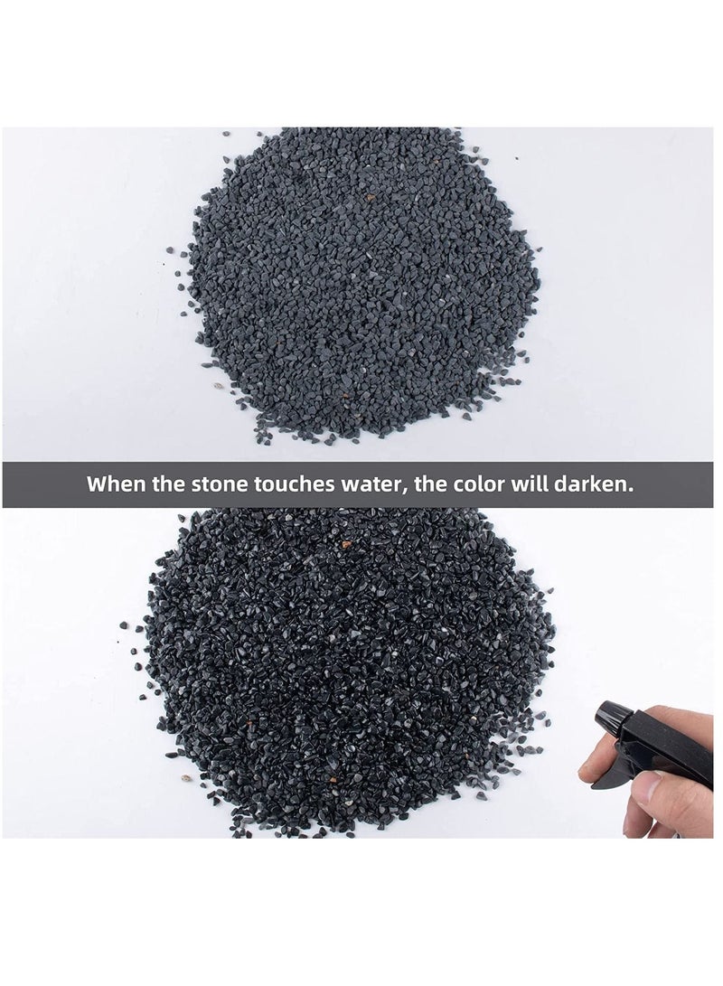 حصى زينة سوداء، حصى نهر طبيعي للنباتات، ديكور منزلي، حصى حوض السمك، حشوات المزهرية، حديقة الجنيات، أحجار تنسيق الحدائق الخارجية 3-5 مم (10 كجم) - Image 2