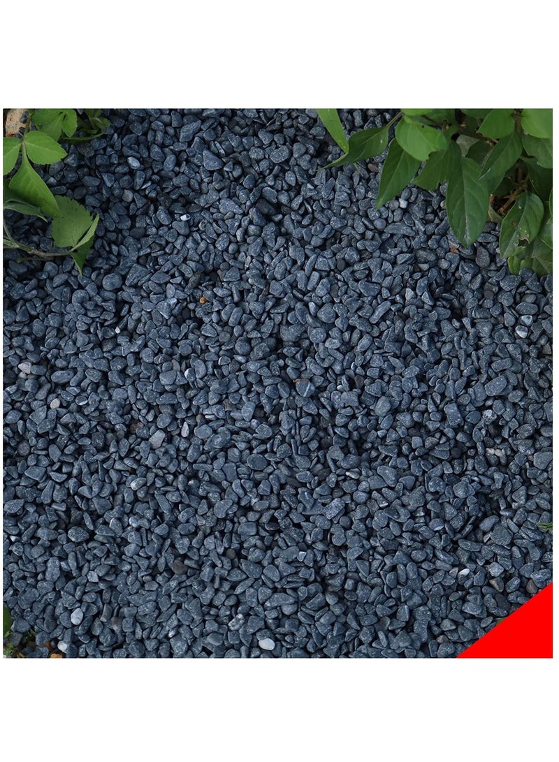 حصى زينة سوداء، حصى نهر طبيعي للنباتات، ديكور منزلي، حصى حوض السمك، حشوات المزهرية، حديقة الجنيات، أحجار تنسيق الحدائق الخارجية 3-5 مم (10 كجم) - Image 4