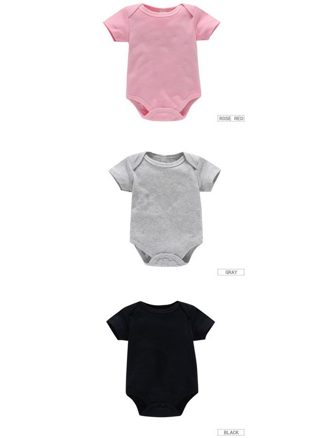 6 Pieces Short Sleeve Bodysuits Multipack Organic Cotton for Infant Baby Boys and Girls (12M) - Image 2