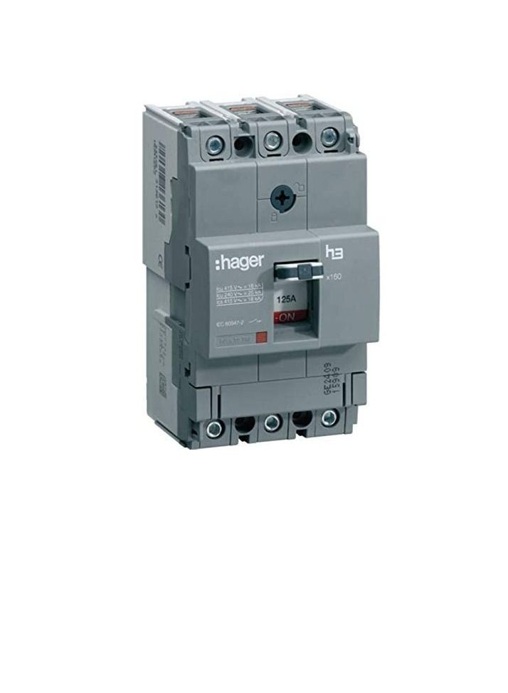 هاجر دائرة هاجر مصبوب  قاطع 125A TP 25KA MCCB HHA125Z (x160-H3)  - Image 3