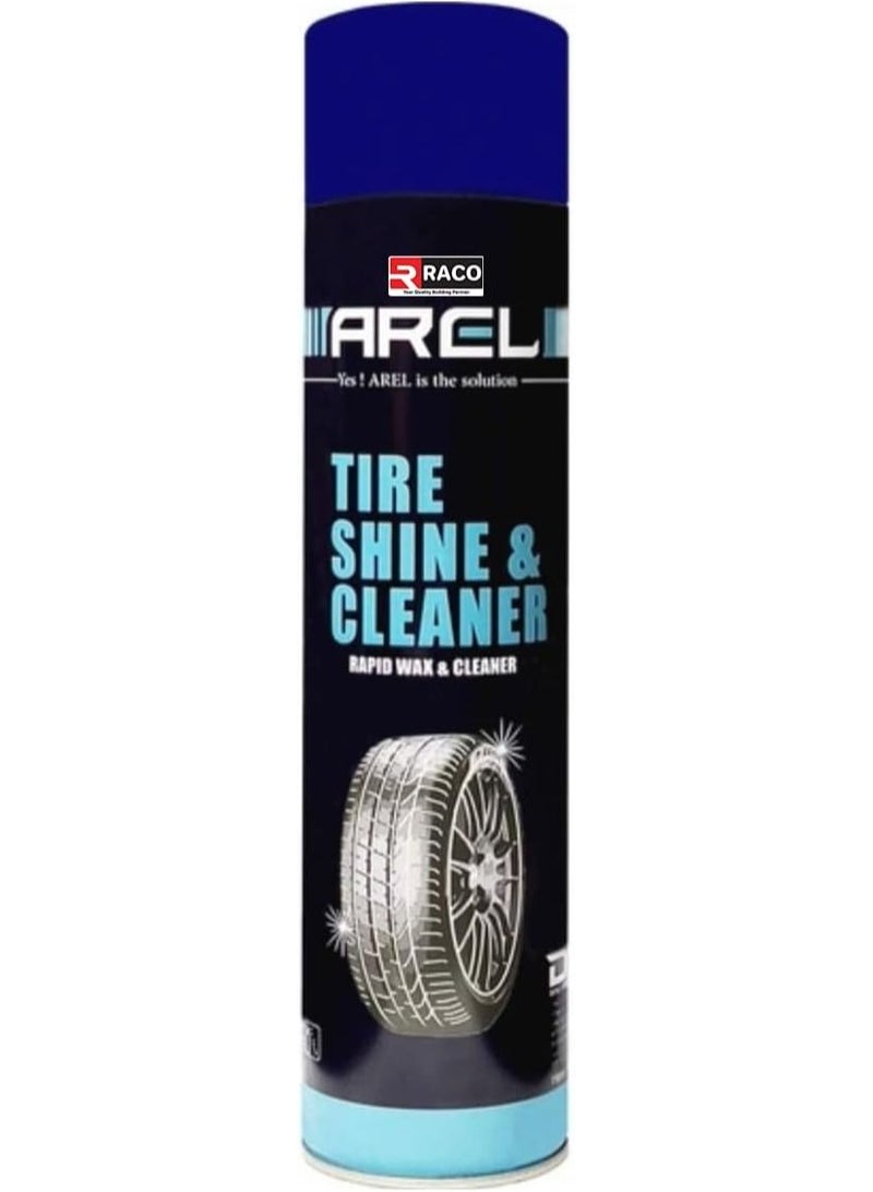 RACO RACO Arel Tire Shine & Cleaner Spray | Rapid Wax & Cleaner for High-Gloss Finish, Deep Cleaning, and UV Protection | Easy Application for Long-Lasting Results, 750ml - Image 1
