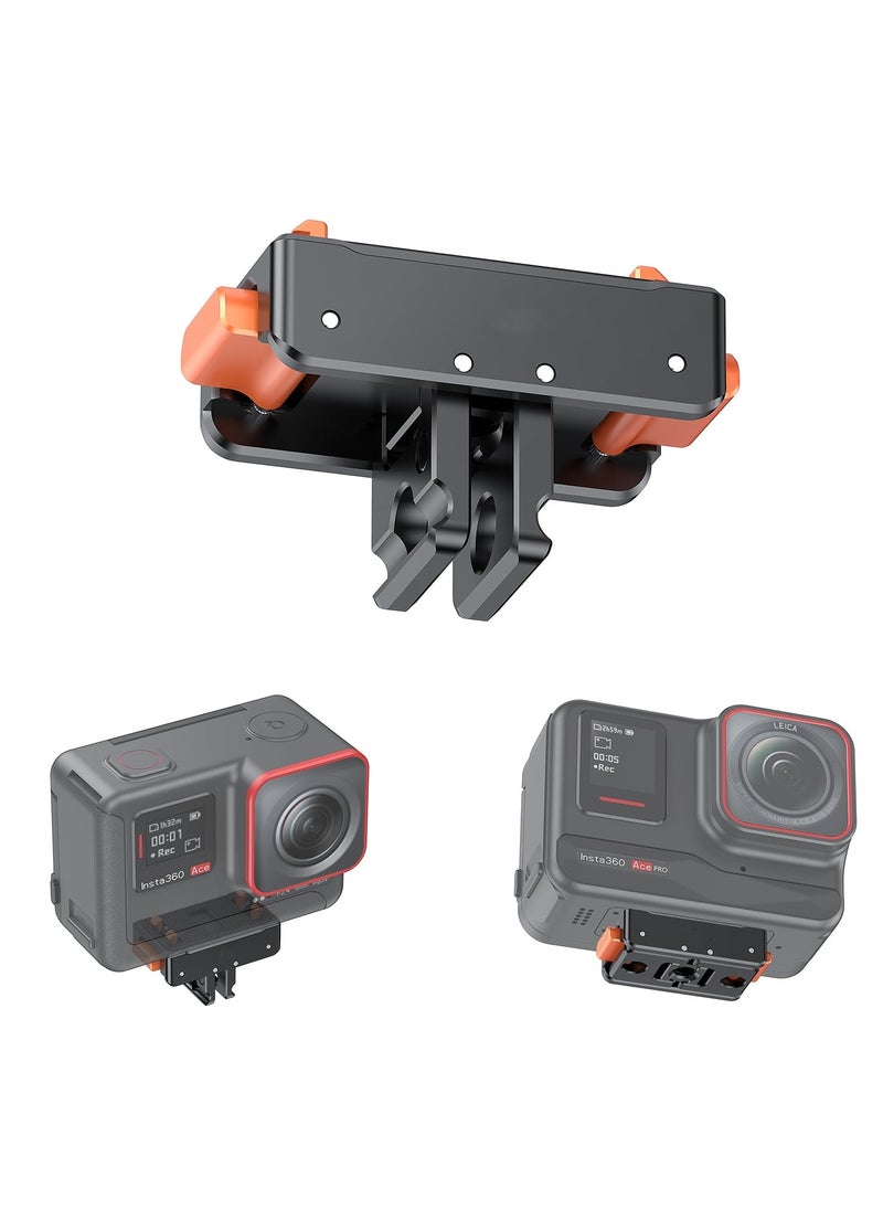 Generic Magnetic Quick Release Mount, Snap-On Magnetic 2 Prong Mount and 1/4 Thread Mount for Insta360 Ace Pro / Insta360 Ace, 1/4 Screw Hole for Tripod Foldable  - Image 1