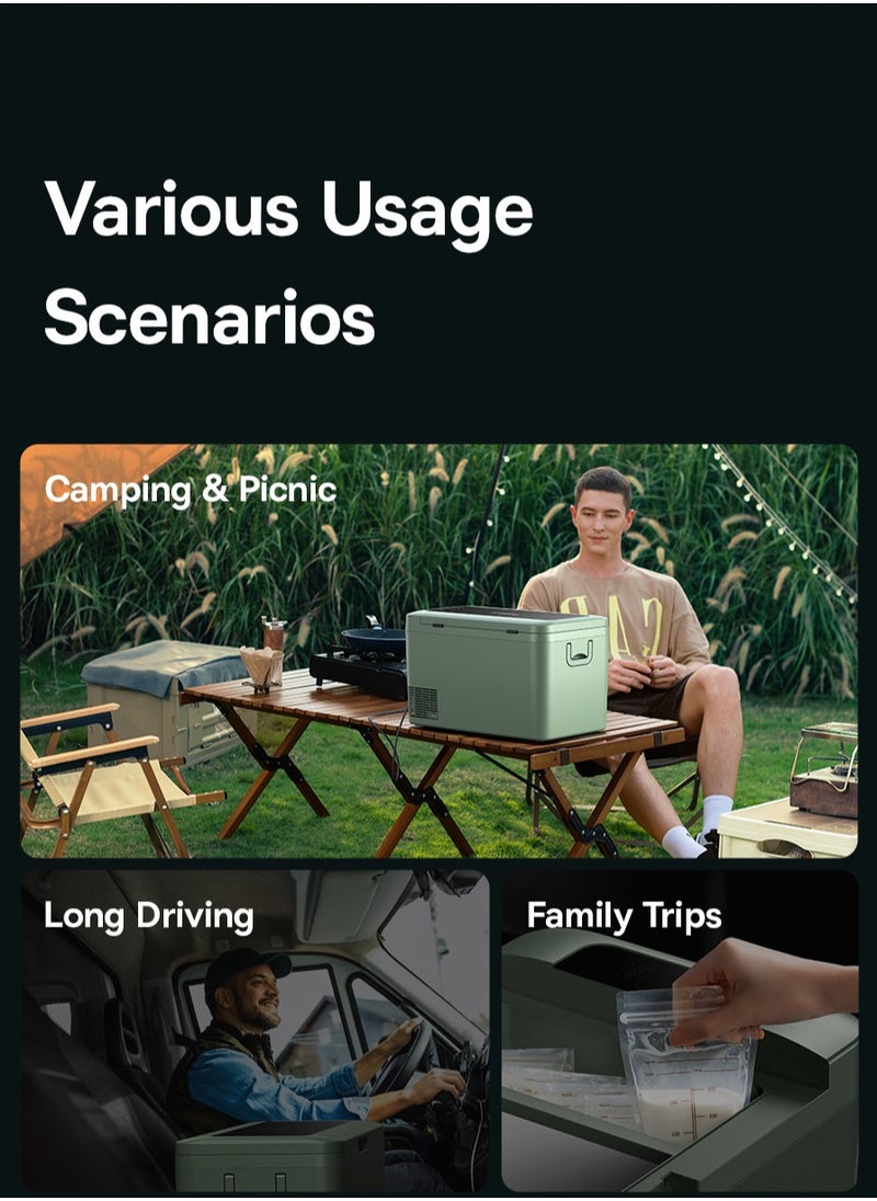 Baseus - Car Fridge 21.6L Mini Fridge 12/24V Car Refrigerator Freezer & Cooler, Portable Electric Cool Box for Tesla Model Y, SUV, Truck, Campervan RV, Boat, Outdoor Travel Picnic, Camping, 4 Cooling Modes (-5℃ to 20℃), Low Power Consumption, App Control for Easy Temperature Adjustment - Image 1