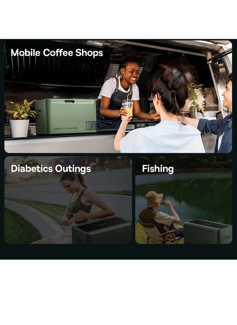 Baseus - Car Fridge 21.6L Mini Fridge 12/24V Car Refrigerator Freezer & Cooler, Portable Electric Cool Box for Tesla Model Y, SUV, Truck, Campervan RV, Boat, Outdoor Travel Picnic, Camping, 4 Cooling Modes (-5℃ to 20℃), Low Power Consumption, App Control for Easy Temperature Adjustment - Image 1