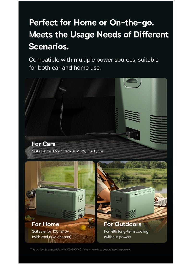 Baseus - Car Fridge 21.6L Mini Fridge 12/24V Car Refrigerator Freezer & Cooler, Portable Electric Cool Box for Tesla Model Y, SUV, Truck, Campervan RV, Boat, Outdoor Travel Picnic, Camping, 4 Cooling Modes (-5℃ to 20℃), Low Power Consumption, App Control for Easy Temperature Adjustment - Image 1