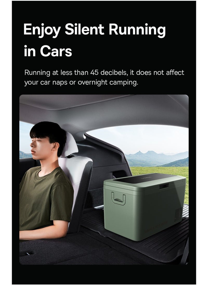 Baseus - Car Fridge 21.6L Mini Fridge 12/24V Car Refrigerator Freezer & Cooler, Portable Electric Cool Box for Tesla Model Y, SUV, Truck, Campervan RV, Boat, Outdoor Travel Picnic, Camping, 4 Cooling Modes (-5℃ to 20℃), Low Power Consumption, App Control for Easy Temperature Adjustment - Image 1