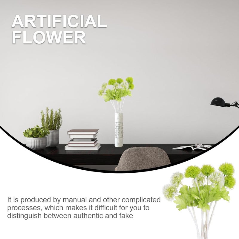 HANABASS 8pcs Artificial Hydrangea and Dandelion Fake Plants, Lifelike Simulation Greenery Decor, Plastic Decorative Flowers in Light for Home and Office Display - Image 3