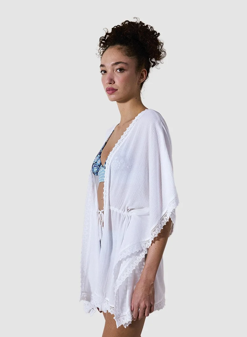 Penti Cute White Tie Up Kimono