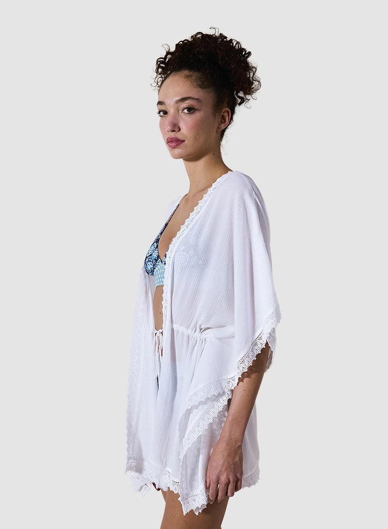 Penti Cute White Tie Up Kimono - Image 2