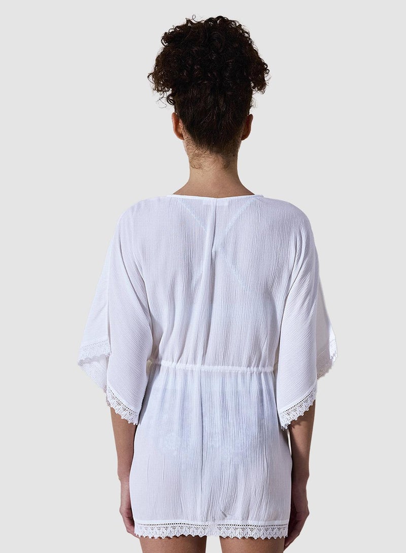 Penti Cute White Tie Up Kimono - Image 3