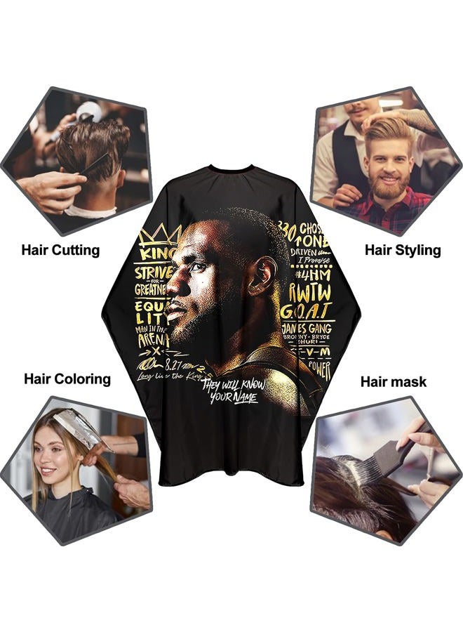 LxrEcksto Barber Capes for Men Hair Cutting Salon Cape with Snaps Waterproof Professional Large Barber Hairdresser Gown Stylist Cape- 63”× 56”(Profile Pattern) - Image 5