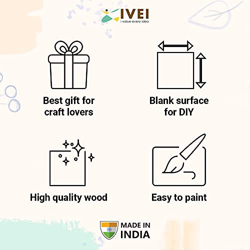 IVEI Wooden DIY Blank Name Plate Base Wood Sheet Craft - Plain Wooden Board Cutouts for Painting Wooden Sheet Craft, Decoupage, Resin Art Work & Decoration (Circle) - Image 3