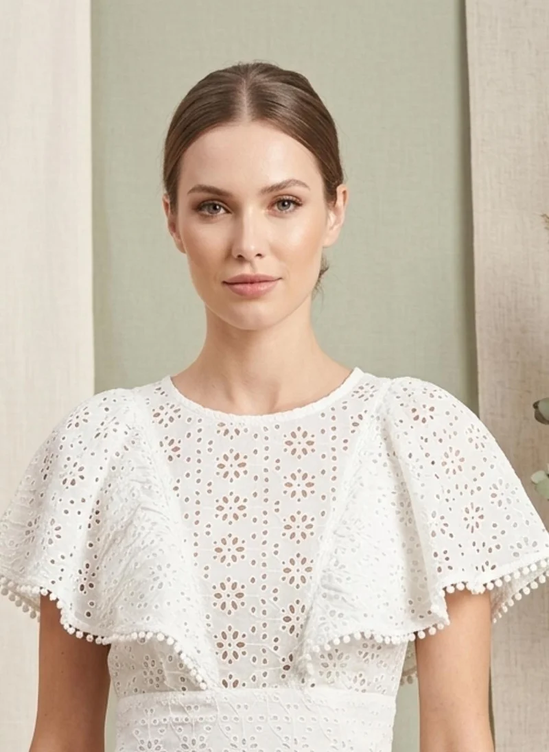 Alaya white Women   Cotton Top -AL3745 for Women | Best Price UAE