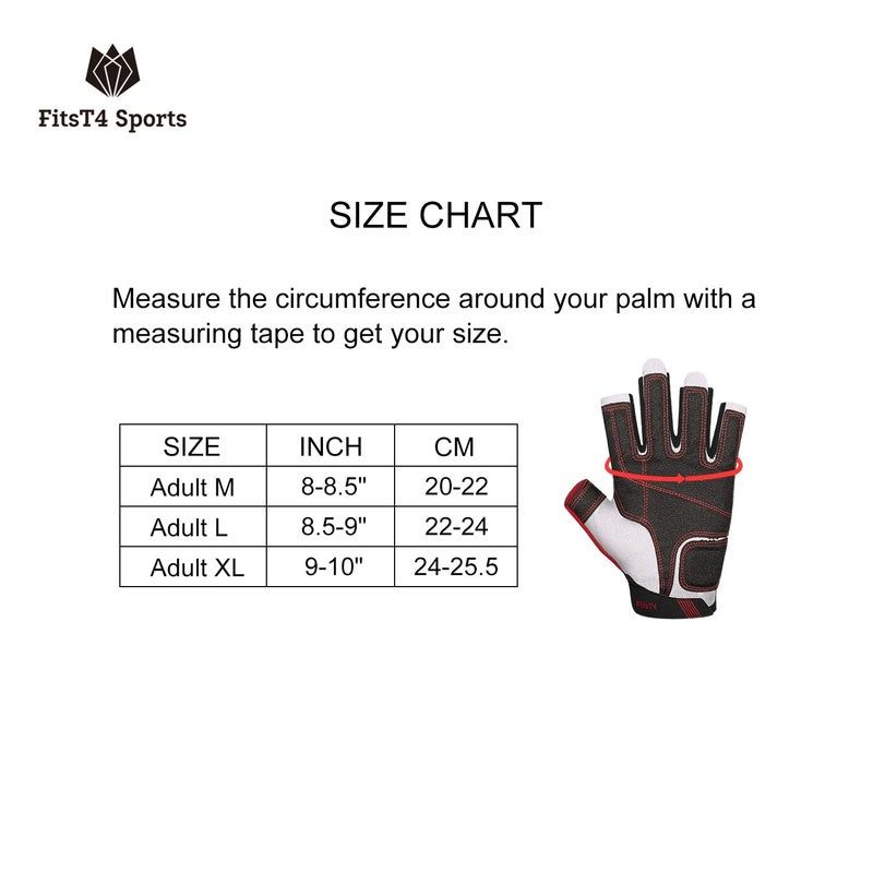 FitsT4 Sports Kayaking Gloves 3/4 or Full Finger Padded Palm Fingerless Gloves for Men Women Youth Perfect for Sailing Paddling Canoeing Boating Workout Rowing SUP and Other Water Sports - Image 2