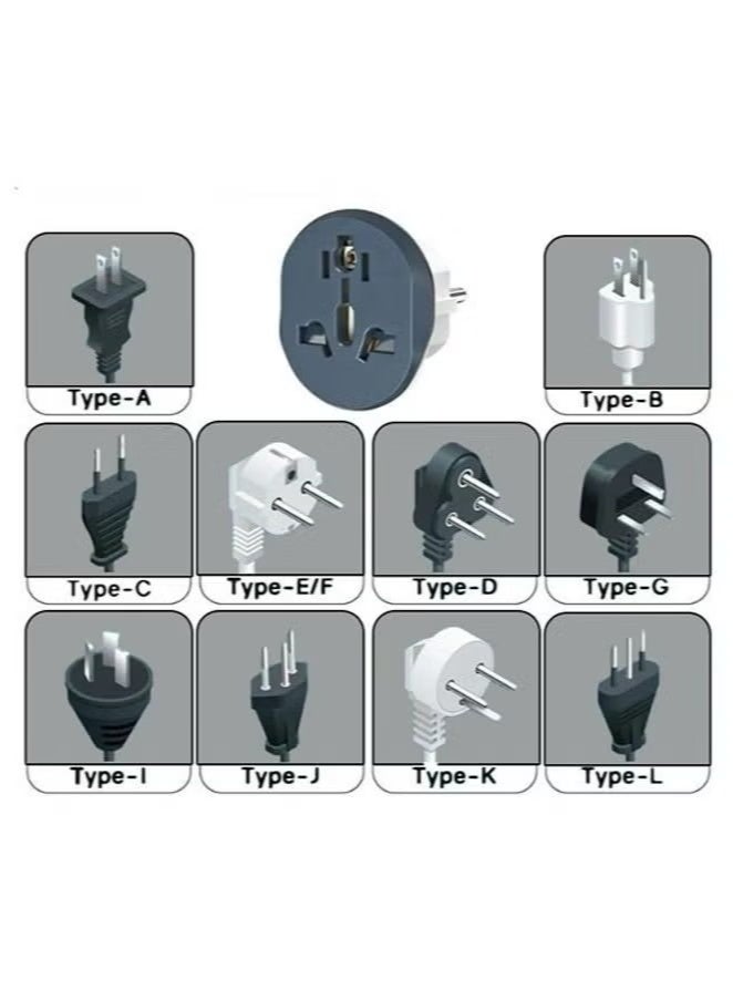 5 Pcs Travel Adapter, Plug Adapter, Universal Adapter USA, Australia, UK, Europe, Travel conversion EU Plug, Compact size. Compatible with plug types. Type A,B,C,D,E,F,G,I,J,K,L. ((Pack of 5)) - Image 2