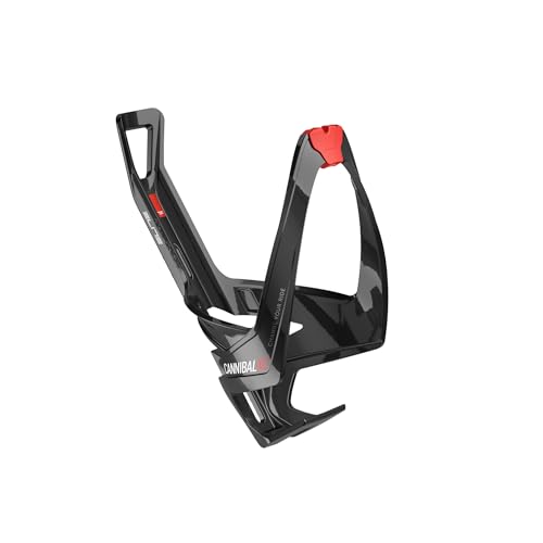 Elite Cannibal Xc Black Glossy Bottle Cage, Red Graphic - Image 1