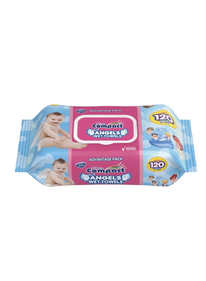Ultra Compact Compact Angels Baby Wet Wipes 120 Wipes Pack - Image 5