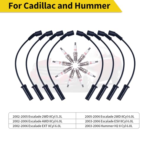 Baufon Upgraded 41-962 Spark Plugs Wires Set for 1999-2012 Chevy Silverado Tahoe Suburban, Yukon Sierra, Escalade Spark Plugs and Wires Tune up Kit; Motor 4.8 5.3 6.0 - Pack of 16 - Image 4