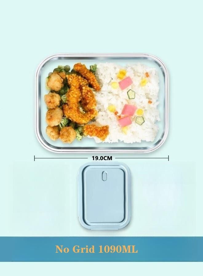 3 Piece Microwave Heating High Lunch Box Glass Bowls 1090ml/700ml/410ml with Insulation Bag Borosilicate Clear ‎23 x 15 5 cm  - Image 2