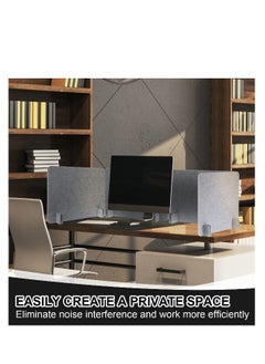 Generic 2 Pcs Desk Privacy Panel of Acoustic Freestanding, Desk Divider Desk Partition Noise Reducing Mounted Sound Proof Dividers, Lightweight with Support Feet for Classroom Room Table (Silver Gray)  - Image 5