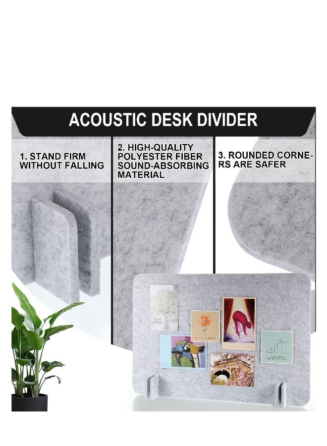 Generic 2 Pcs Desk Privacy Panel of Acoustic Freestanding, Desk Divider Desk Partition Noise Reducing Mounted Sound Proof Dividers, Lightweight with Support Feet for Classroom Room Table (Silver Gray)  - Image 2