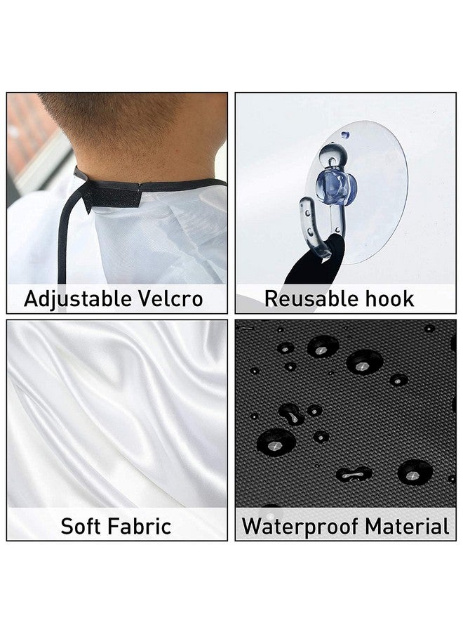 Roktry Beard Bib Apron Beard Catcher for Shaving and Trimming, Grooming Cape Apron Catcher, Non-Stick Beard Cape Shaving Cloth, Best Beard Trimming Gift for Men - White - Image 5